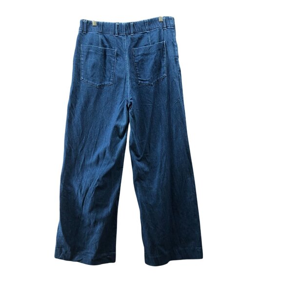 Uniqlo Wide Trouser Jeans Womens XL 32-33'' Blue Medium Wash High Rise - Picture 2 of 9